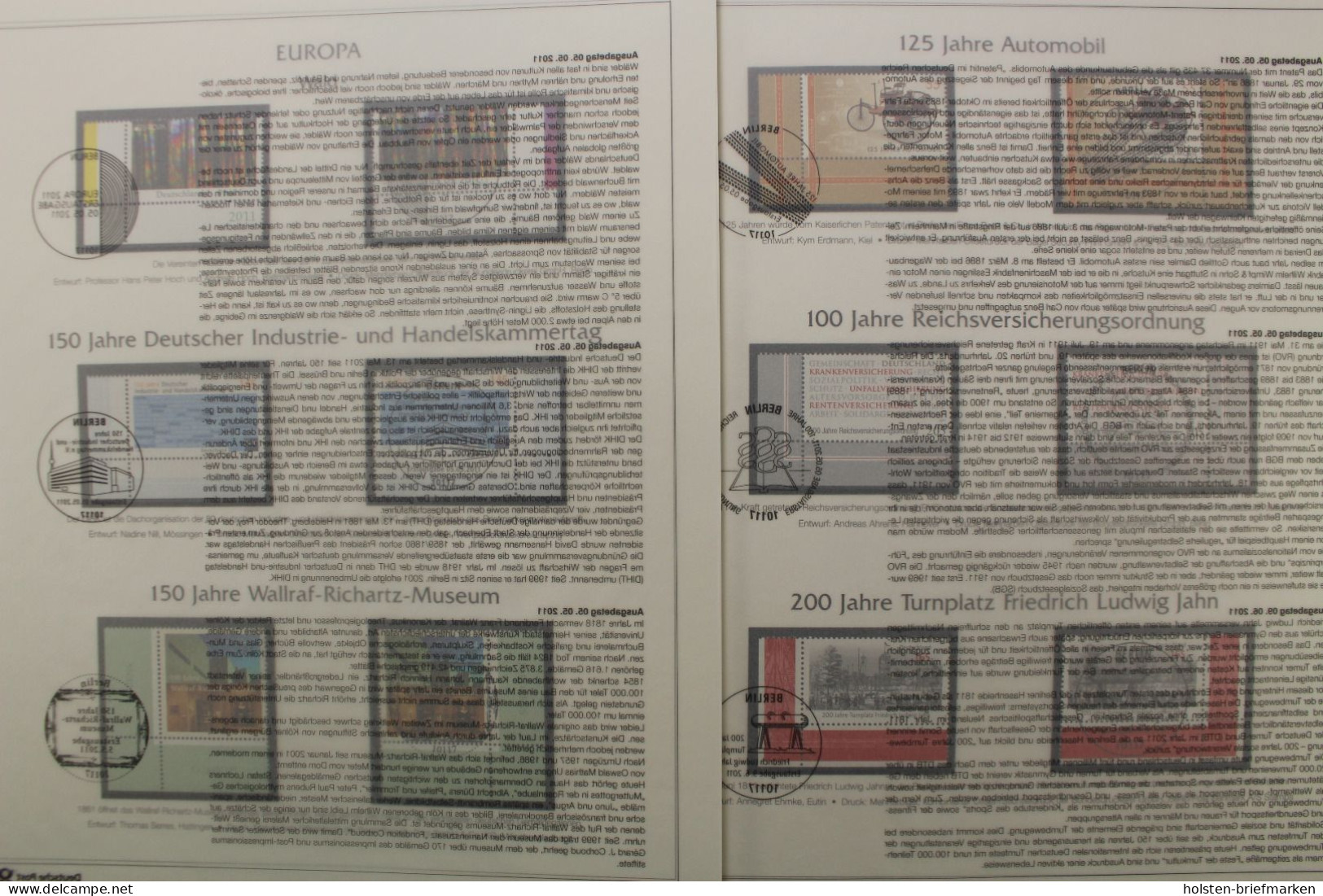 Deutschland, 2835-2899, Jahrgang 2011, Eckrandmarken Komplett - Autres & Non Classés