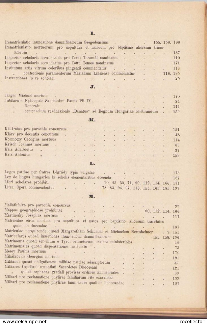 Ordines circulares ad venerabilem clerum almae diocesis Csanádiensis de anno 1873, 1874-1876, 1877-1878, 1880 Temesvar