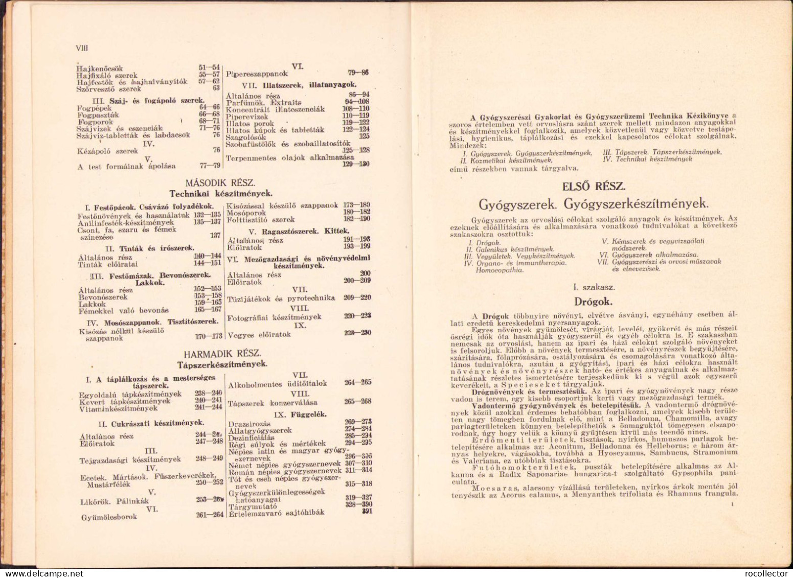 A Gyógyszerészi Gyakorlat és Gyógyszerüzemi Technika Kézikönyve Irta Vondrasek József I Kotet 1925 Budapest 230SP - Alte Bücher