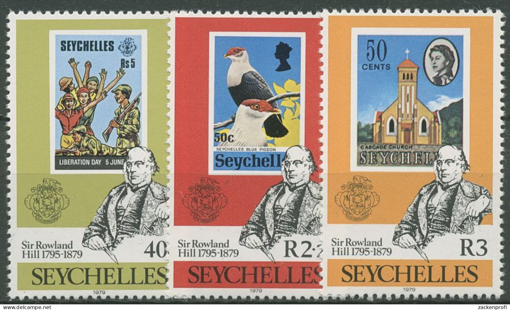 Seychellen 1979 100. Todestag Sir Rowland Hill Briefmarken 439/41 Postfrisch - Seychellen (1976-...)