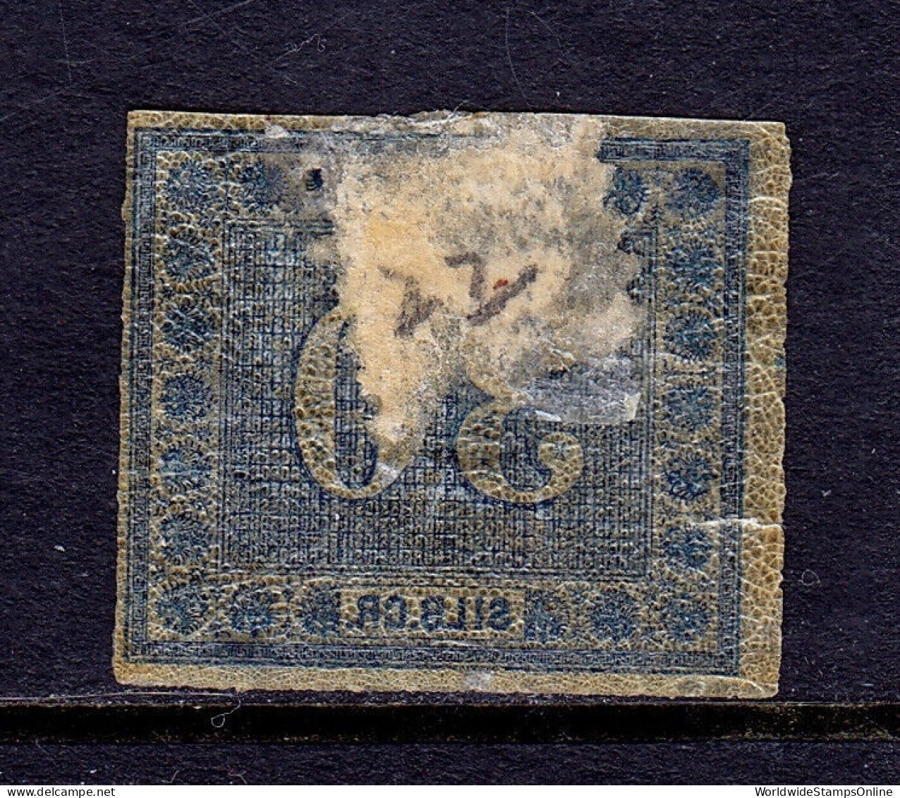 GERMANY (PRUSSIA) — SCOTT 22 — 1866 30sg BLUE NUMERAL — MH — SCV $110 - Mint
