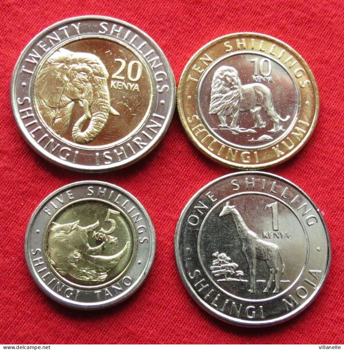 Kenya Set 1 5 10 20 Shilling 2018 Kenia Quenia UNC ºº - Kenya