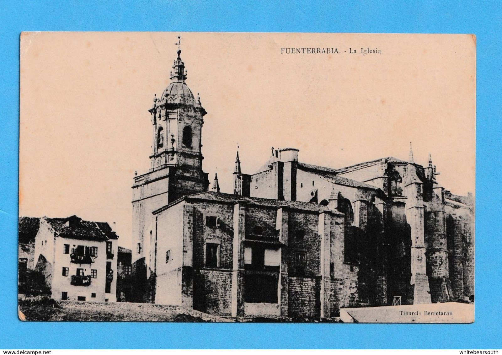 581 SPAIN ESPAÑA PAIS VASCO FUENTERRABIA LA IGLESIA - CHURCH ED. TIBURCIO BERROTRAN  POSTCARD - Sonstige