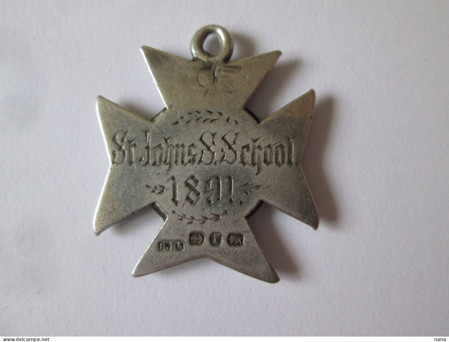 Rare! Silver Medal With Monogram Graduate Of The School Of Scouts St.Johns 1891 - Sonstige & Ohne Zuordnung
