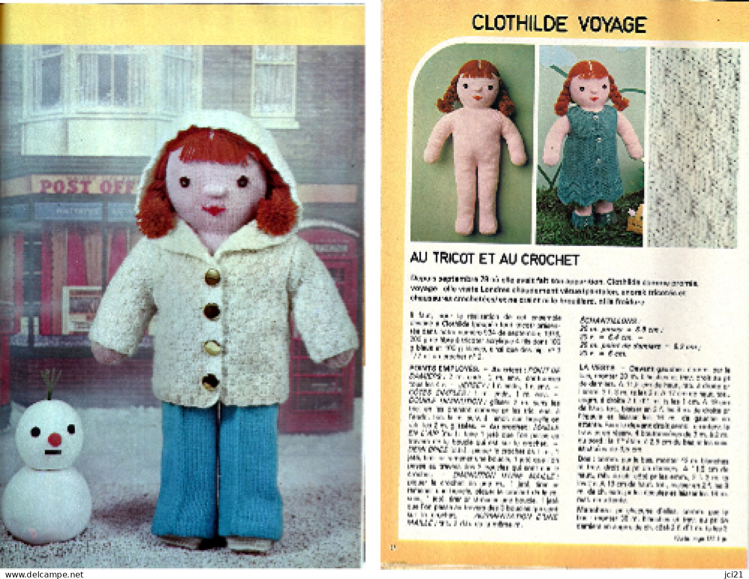 Fiche Tricot Et Crochet " Clothilde Voyage " Issue De Mode Et Travaux N° 939_L29 - Wool