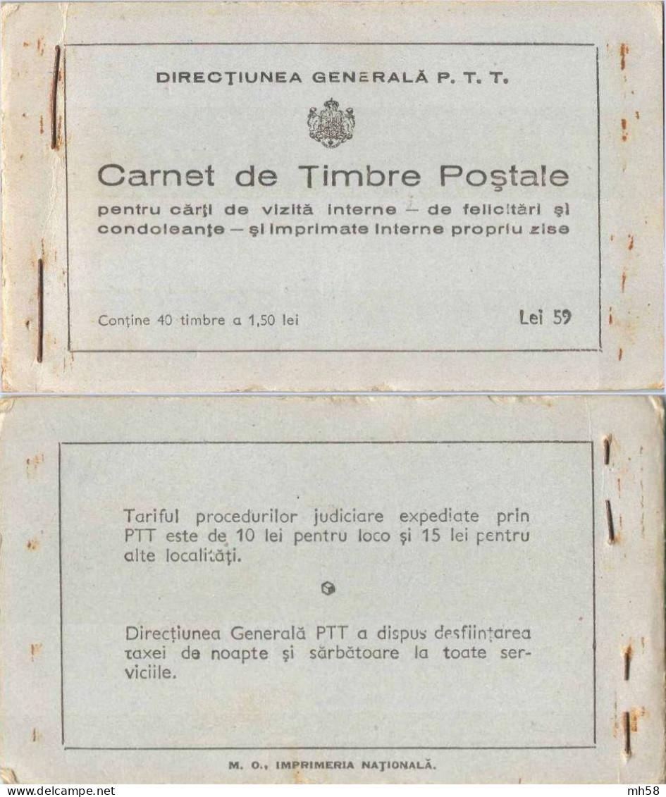 ROUMANIE ROMANIA RUMÄNIEN 1939 - Carnet / Booklet / Markenheftchen 59 L - Sigmaringen Peles - Booklets