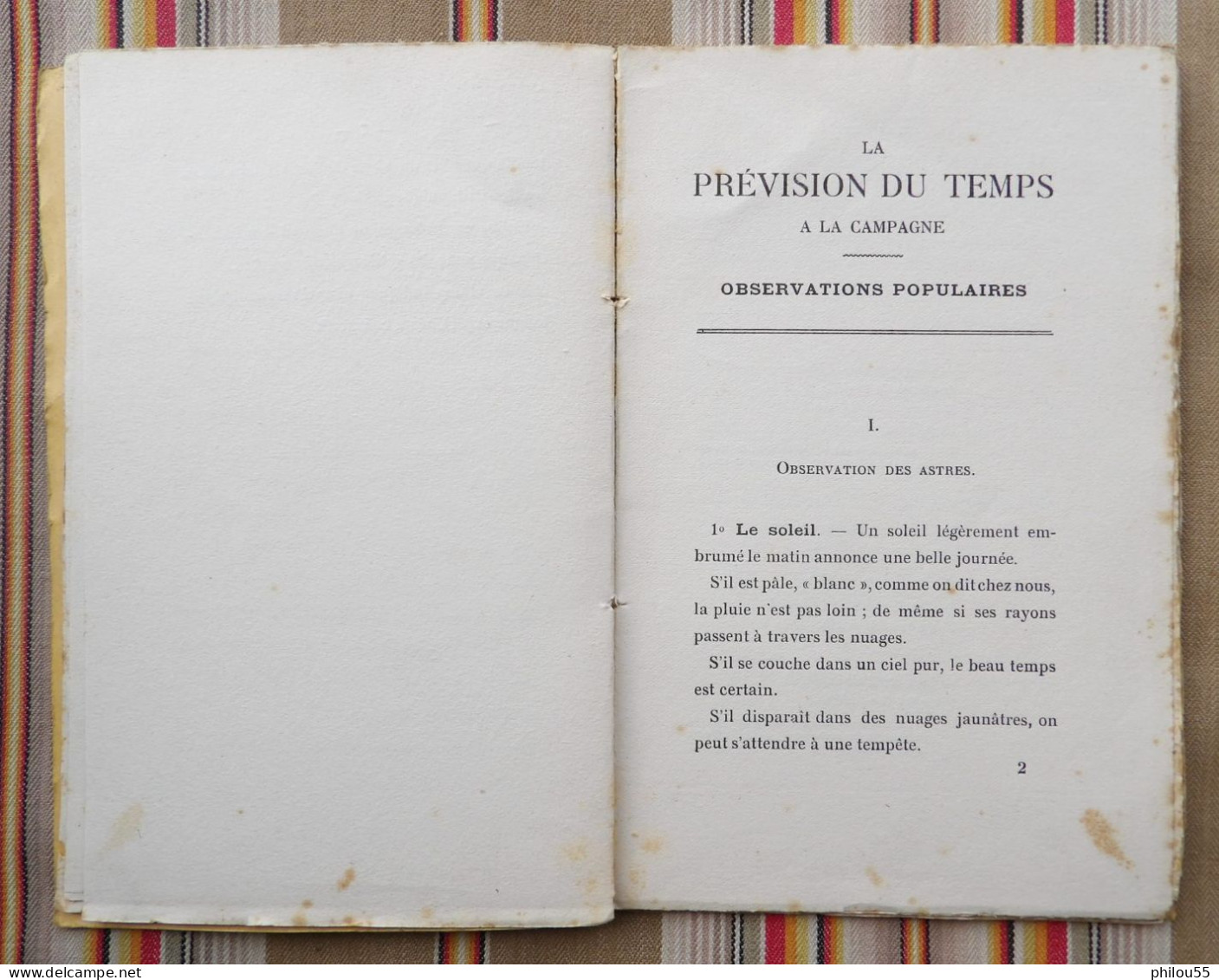 12 RODEZ CARRERE Prevision du Temps a la Campagne Obsevations Populaires de C. TOULOUSE