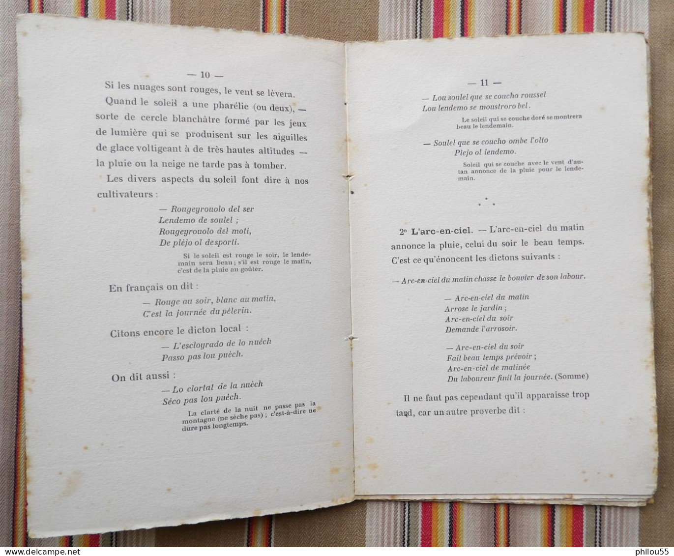 12 RODEZ CARRERE Prevision du Temps a la Campagne Obsevations Populaires de C. TOULOUSE