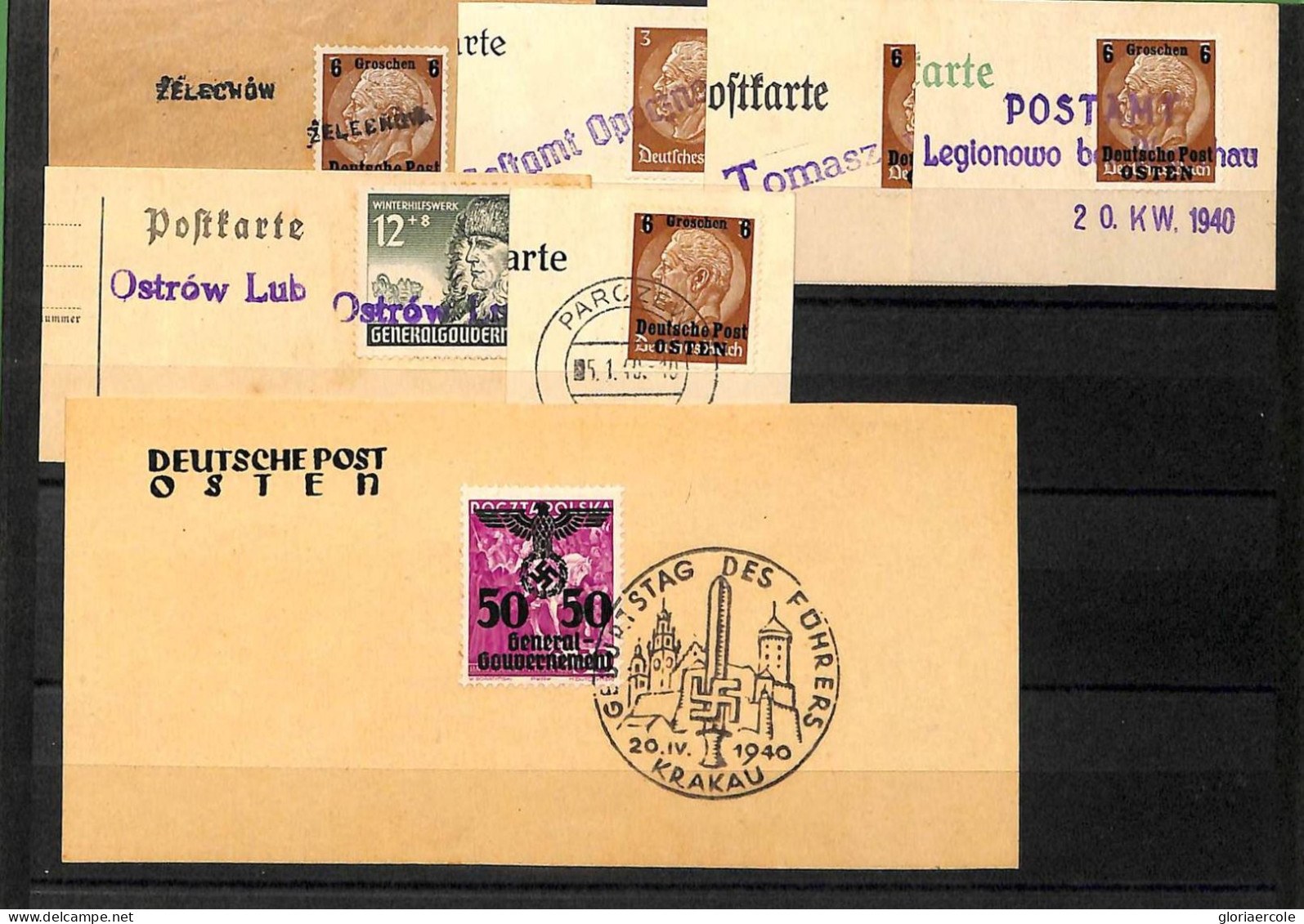 ZA1526 - POLAND General Government - Postal History - LOT Nteresting POSTMARKS - Gobierno General