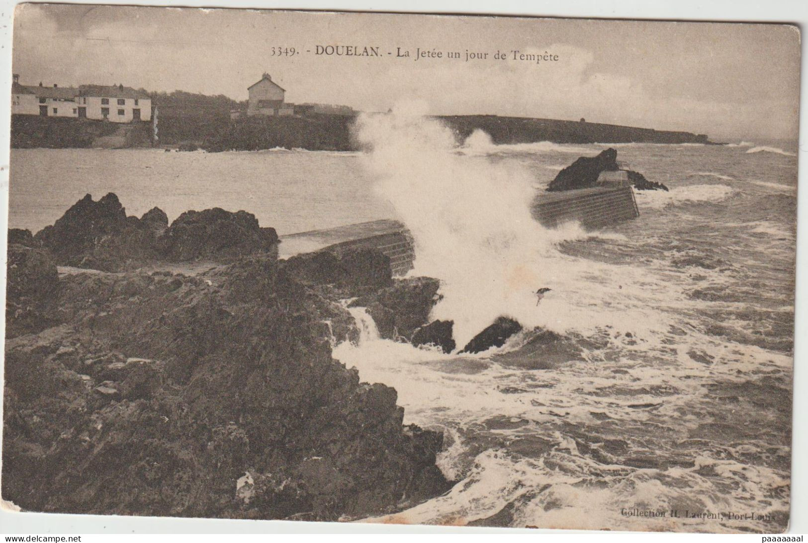 CLOHARS CARNOET DOELAN DOUELAN  LA JETEE UN JOUR DE TEMPETE - Clohars-Carnoët