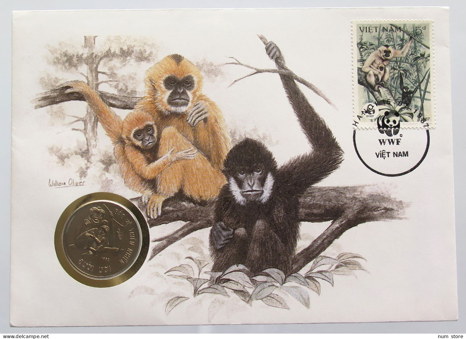 VIETNAM 10 DONG 1990 NUMISBRIEF STATIONERY #bs18 0235 - Vietnam