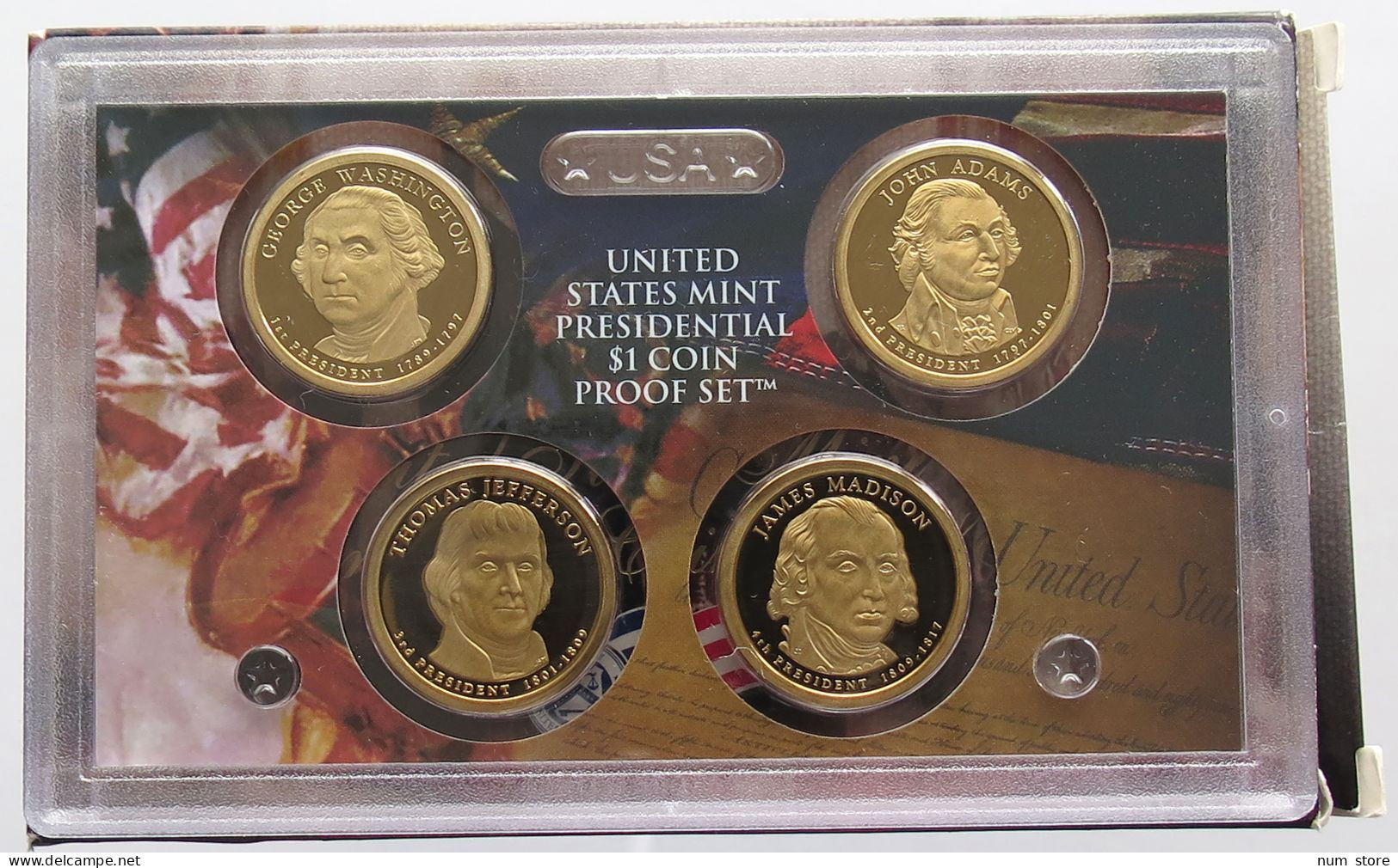 UNITED STATES OF AMERICA SET 4X DOLLAR 2007 PRESIDENTIAL PROOF #bs20 0015 - Jahressets