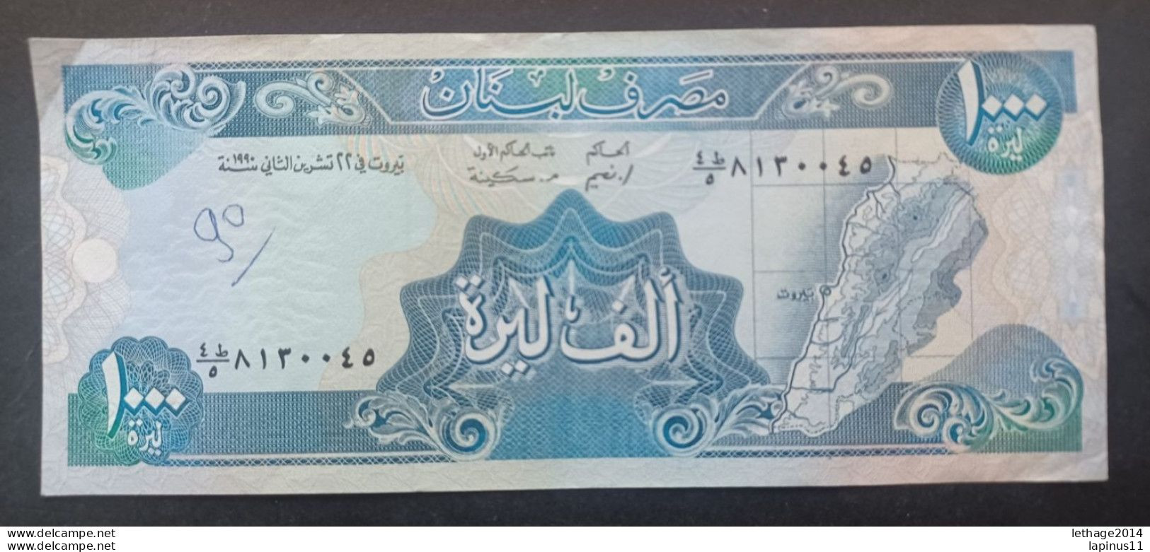 BANKNOTE LEBANON لبنان LIBAN 1990 1000 LIVRES Very Fine - Liban