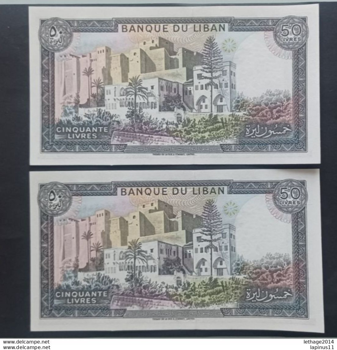 BANKNOTE LEBANON لبنان LIBAN 50 LIVRES DO NOT CIRCULATE SEQUENTIAL SERIES NUMBERS - Lebanon