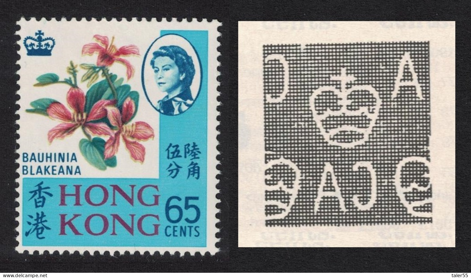 Hong Kong Flower 'Bauhinia Blakeana' Ordinary Paper RAR 1968 MNH SG#253ab - Ungebraucht