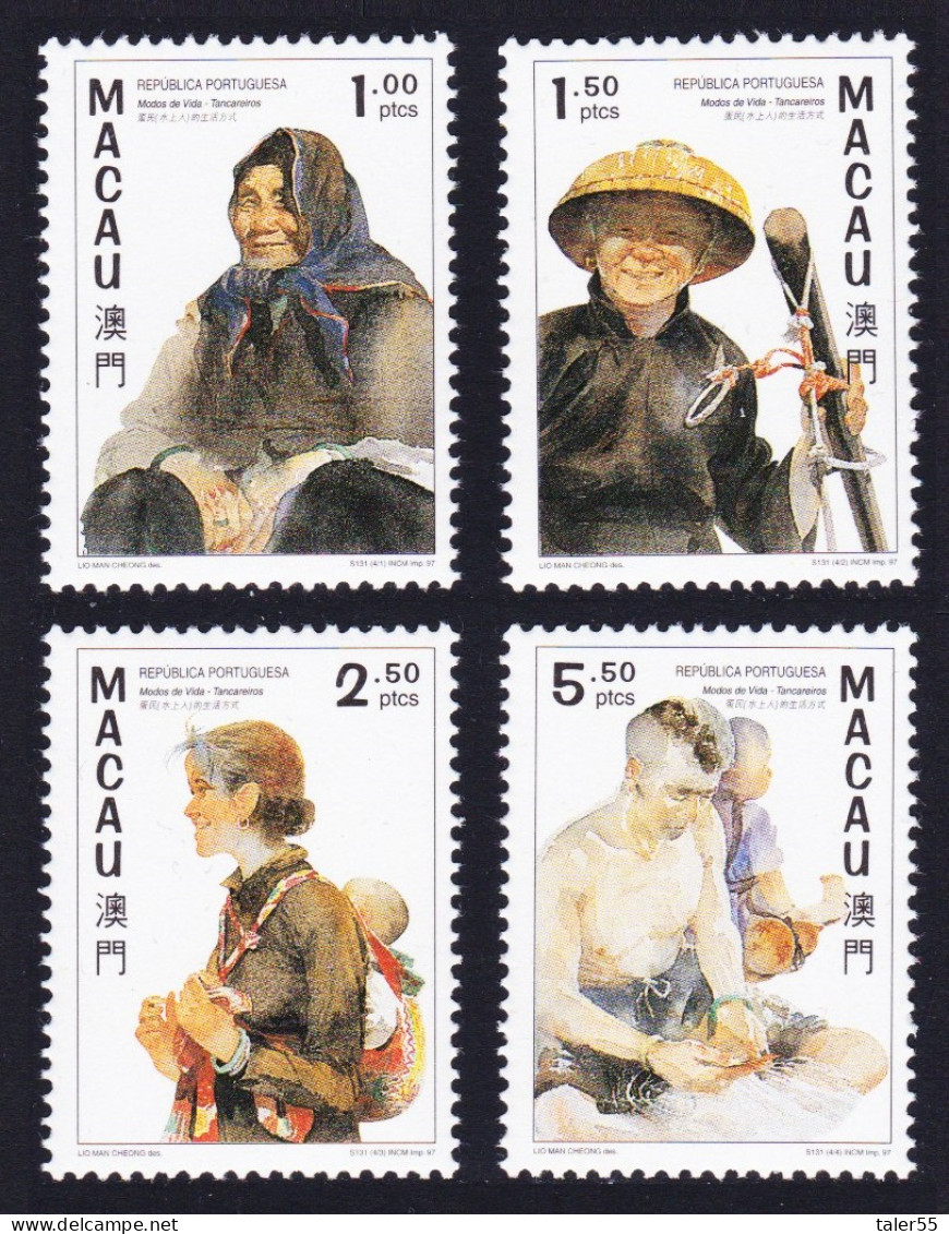 Macao Macau Tan-Ka Boat People 4v 1997 MNH SG#979-982 MI#904-907 Sc#865-868 - Ungebraucht