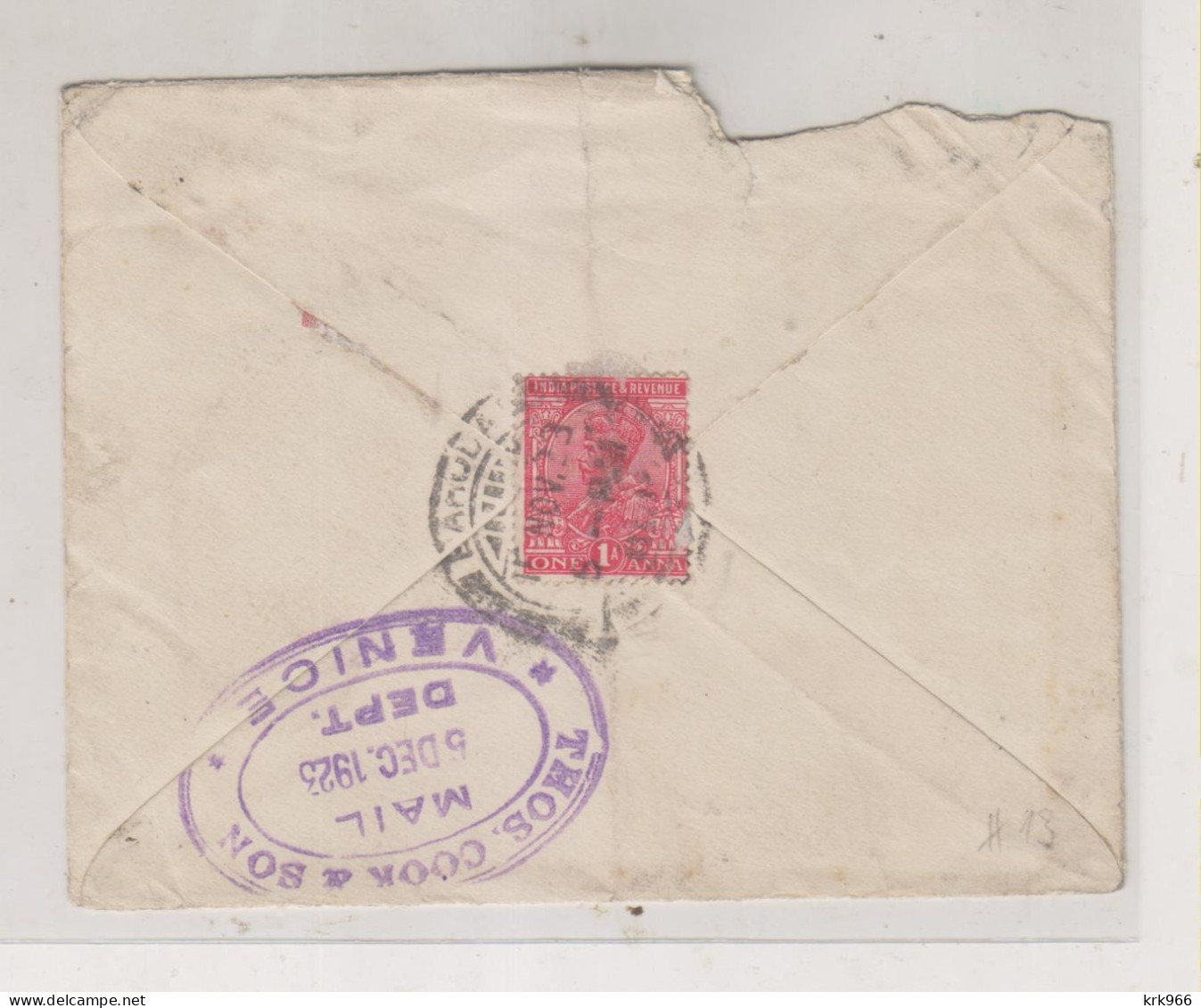 INDIA  1922 Postal Stationery To Italy Postage Due - 1911-35 Koning George V