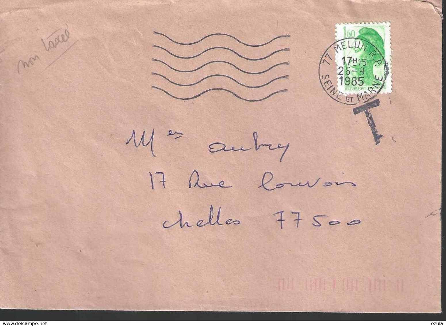 Lettre Taxée  Mais Non Encaisser - Le Tarif De La Lettre Au 26/09/1985 Est De 1.80 - Tariffe Postali