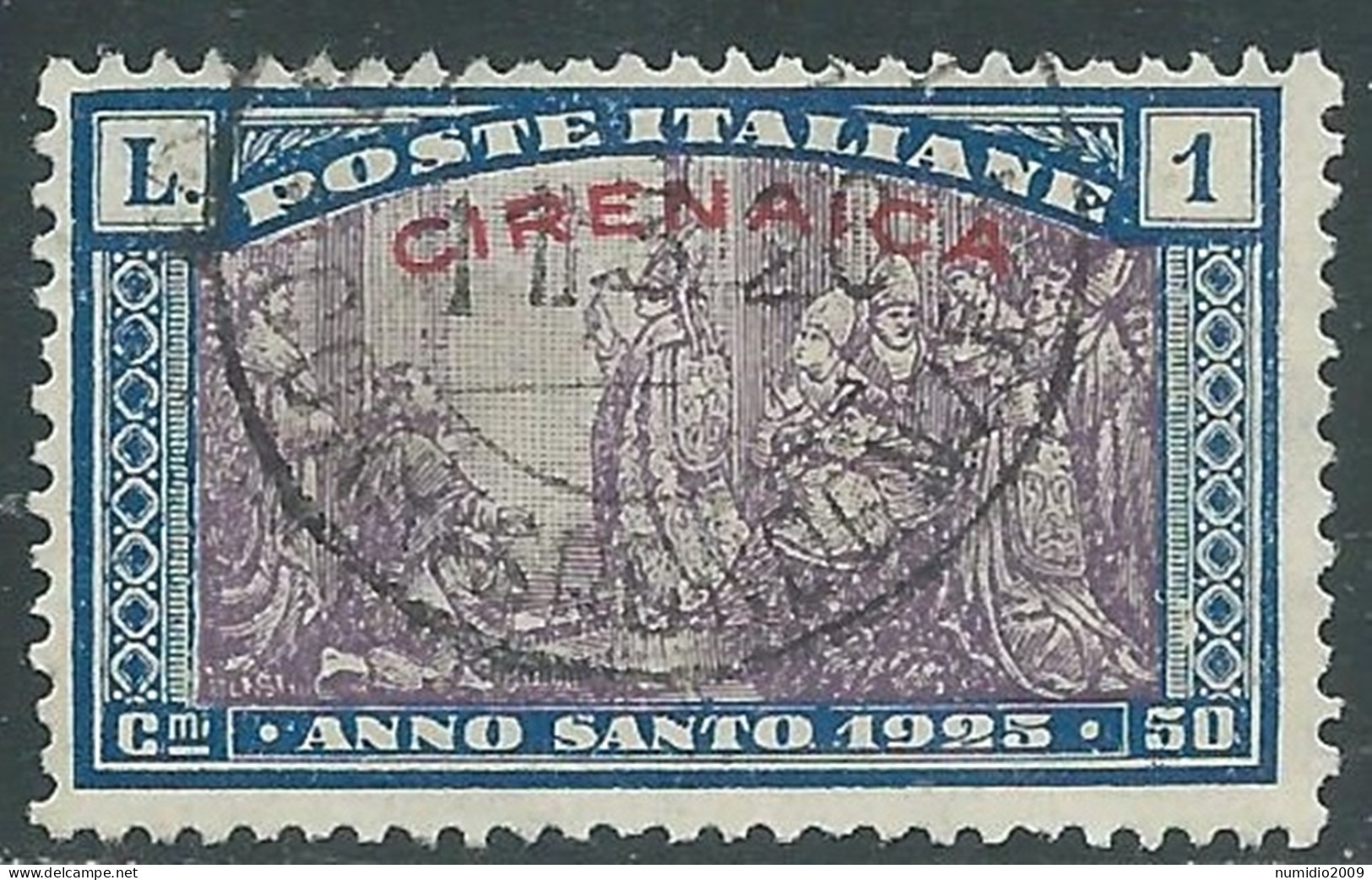 1925 CIRENAICA USATO ANNO SANTO 1 LIRA - RA12-2 - Cirenaica