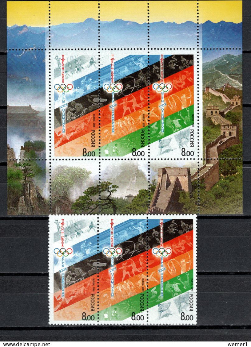 Russia 2008 Olympic Games Beijing Set Of 3 + S/s MNH - Zomer 2008: Peking