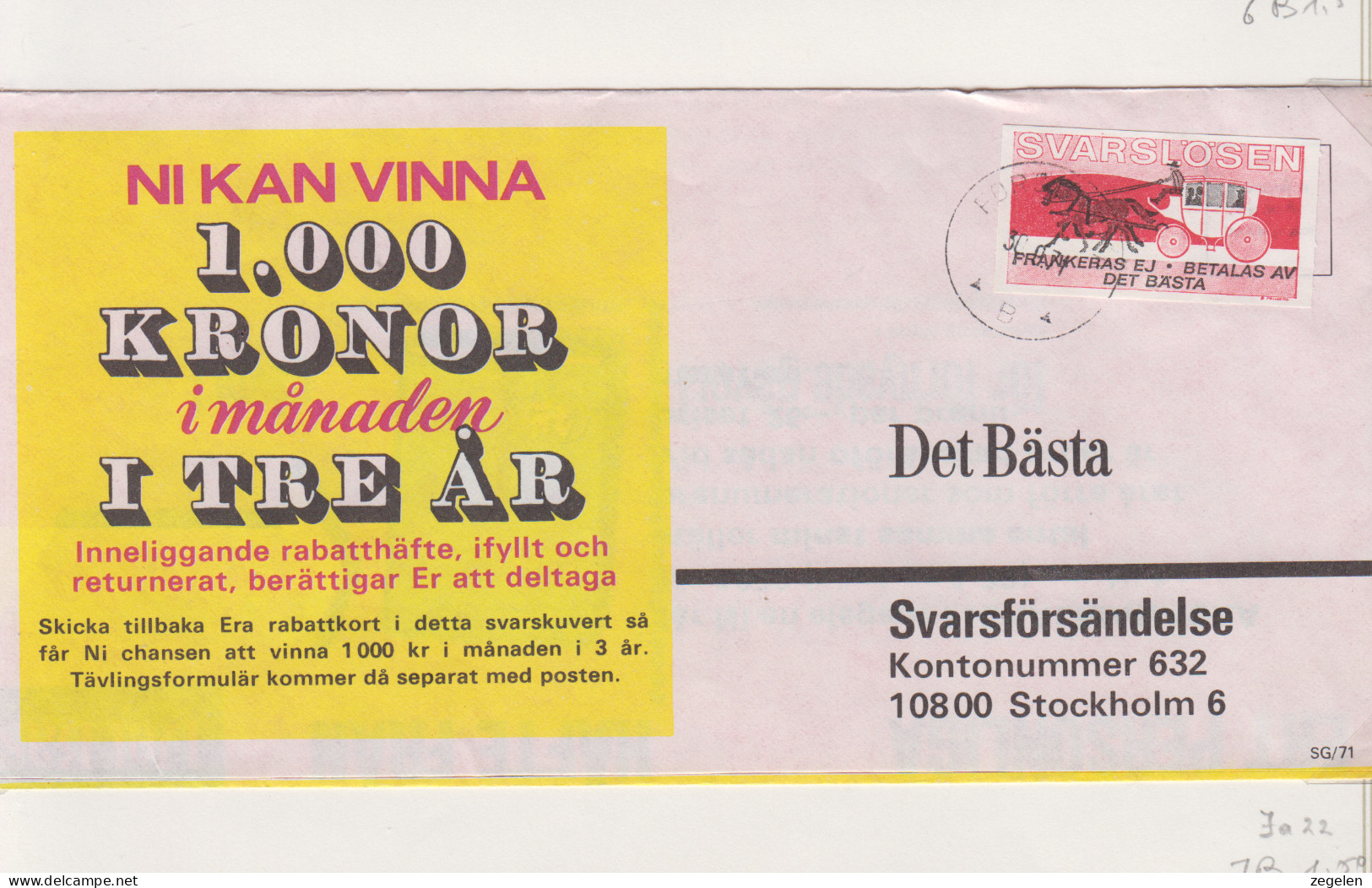 Zweden Lokale Zegel Cat. Facit Sverige 2000 Private Lokaalpost ;zegels Voor Frankering "Het Beste"  Facit 22 Op Omslag - Local Post Stamps