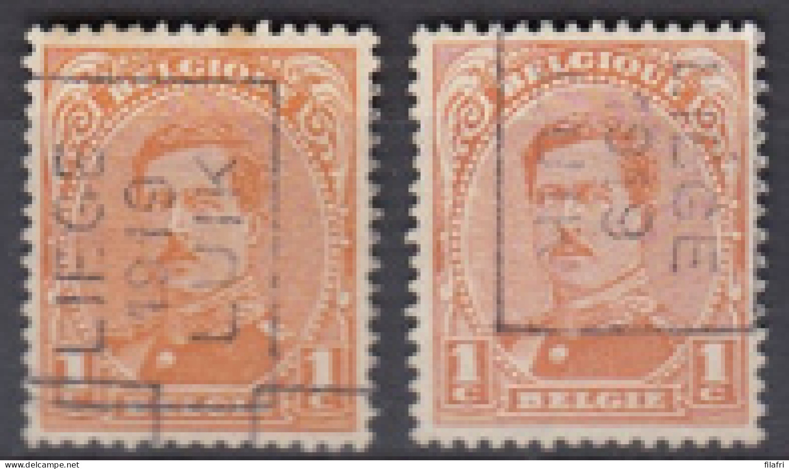 2441 Voorafstempeling Op Nr 135 - LIEGE 1919 LUIK - Positie A & B - Roller Precancels 1910-19