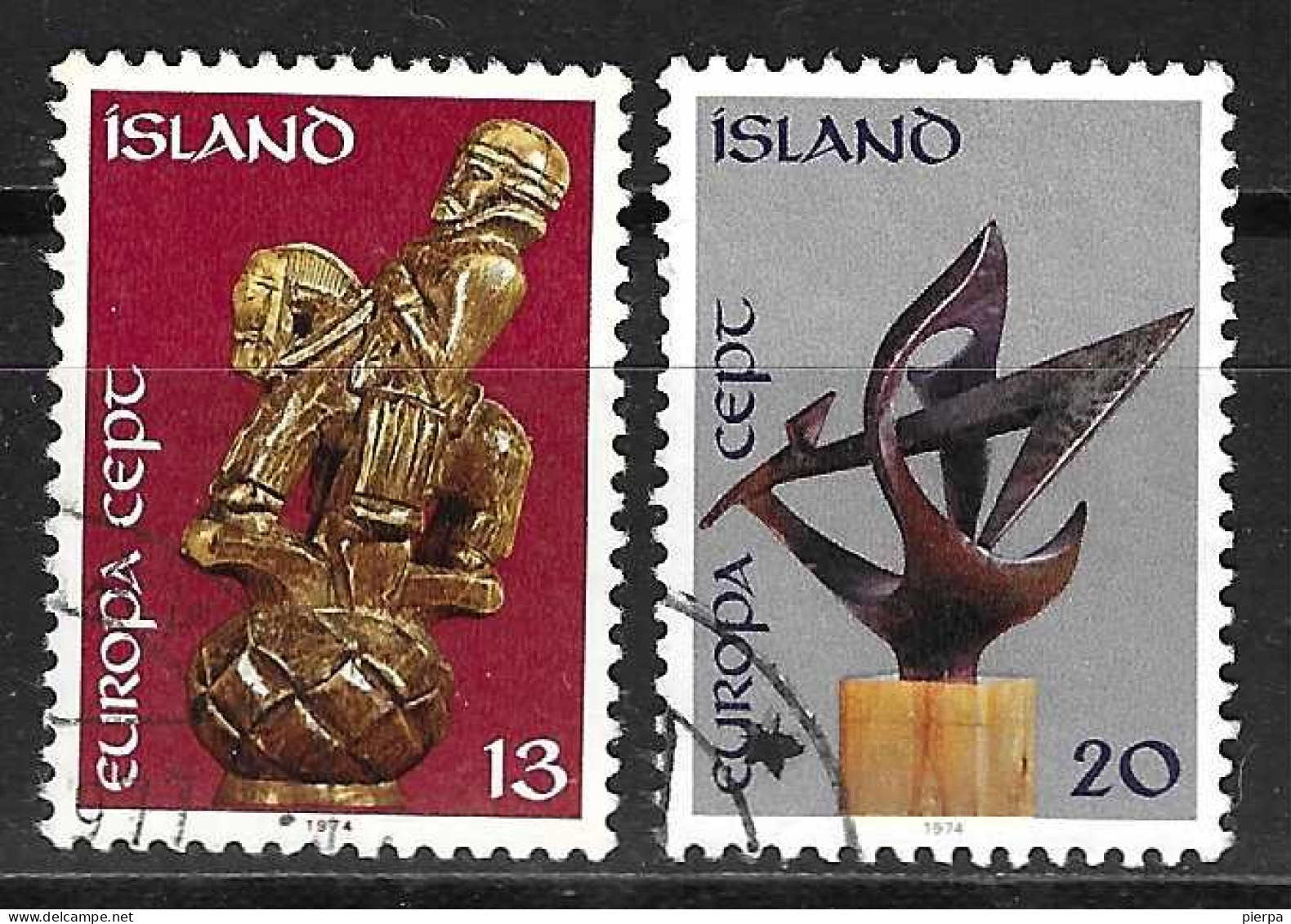 ISLANDA - 1974 - EUROPA - SCULTURE - SERIE 2 VALORI -USATA (YVERT 442\3 - MICHEL 489\90) - Gebraucht