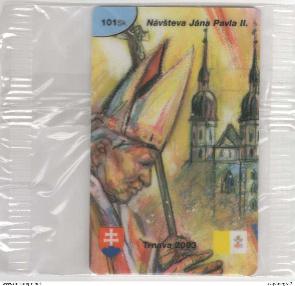 Pope John Paulu II. - Trnava 2003, Prepaid Calling Card, 101 Sk., 1.250 Pc., GlobalIPhone, Slovakia, Mint, Packed - Slovakia