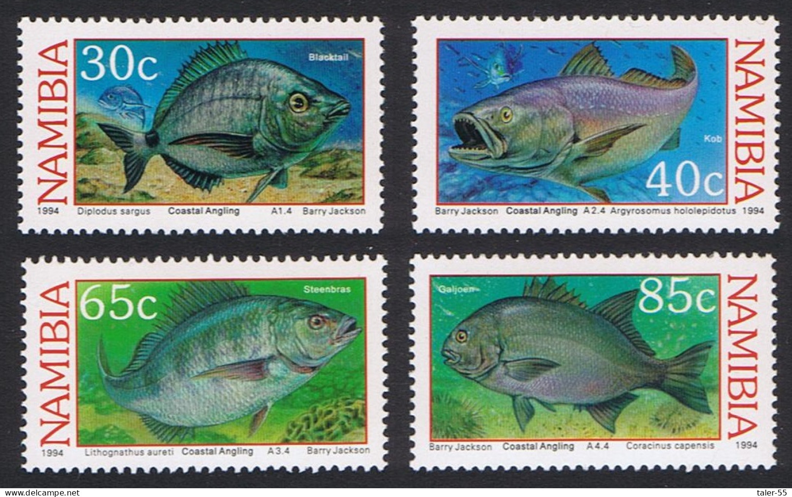 Namibia Coastal Angling Fish 4v 1994 MNH SG#636-639 Sc#755-758 - Namibia (1990- ...)