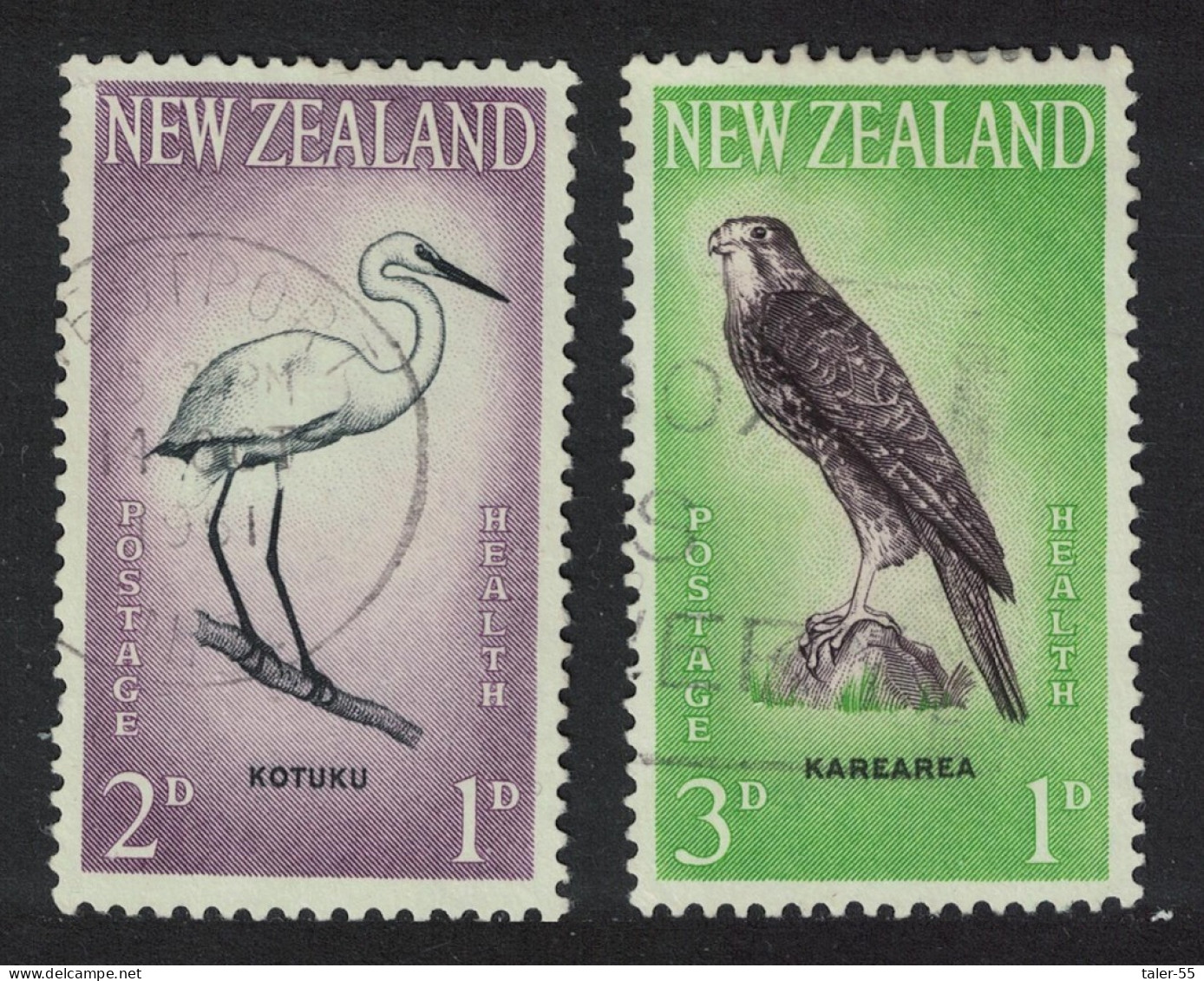 New Zealand Egret Falcon Birds 2v 1961 Canc SG#806-807 MI#416-417 - Oblitérés