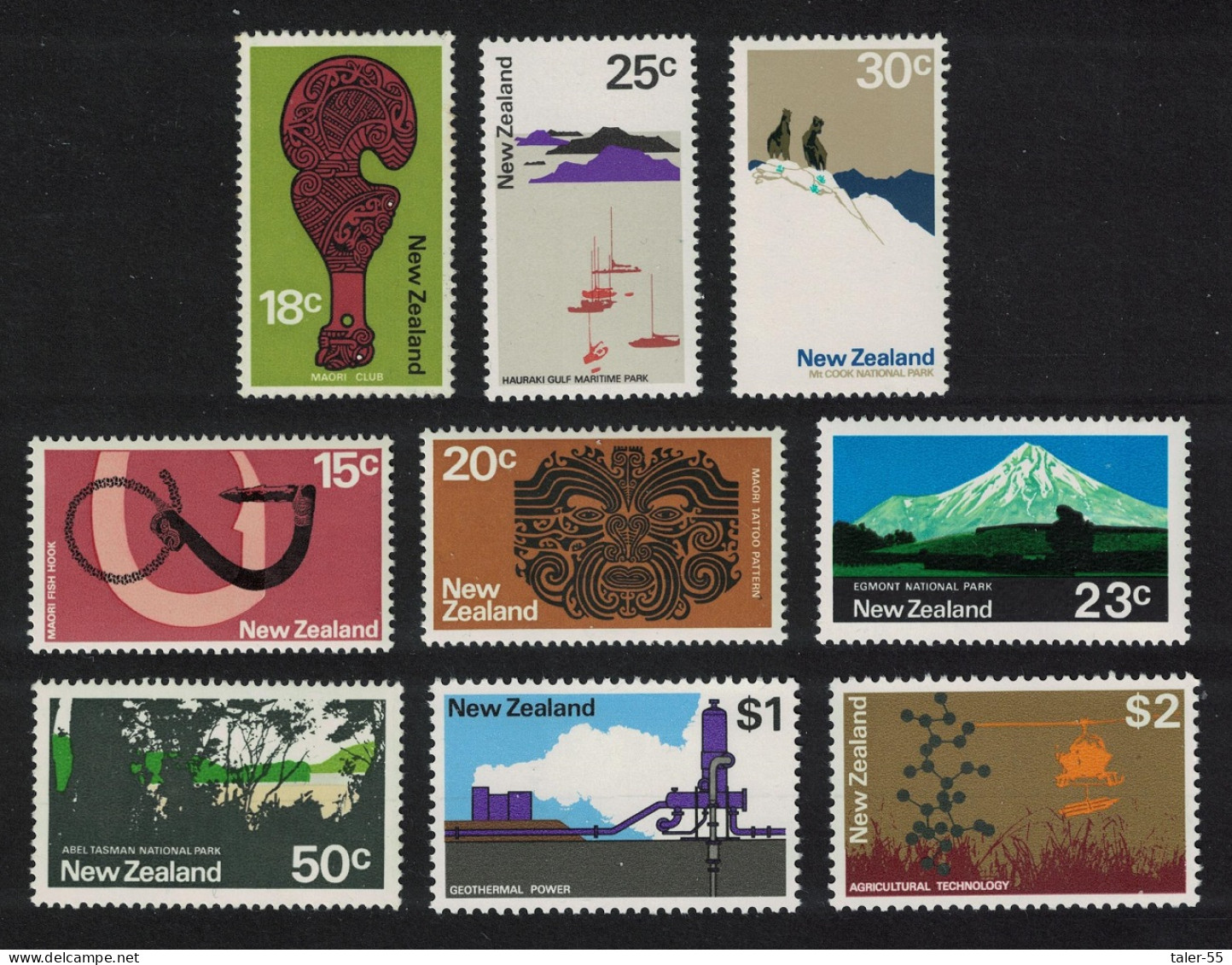 New Zealand Geothermal Power Maori Tattoo Definitives 9v 1840 SG#926-934 - Unused Stamps