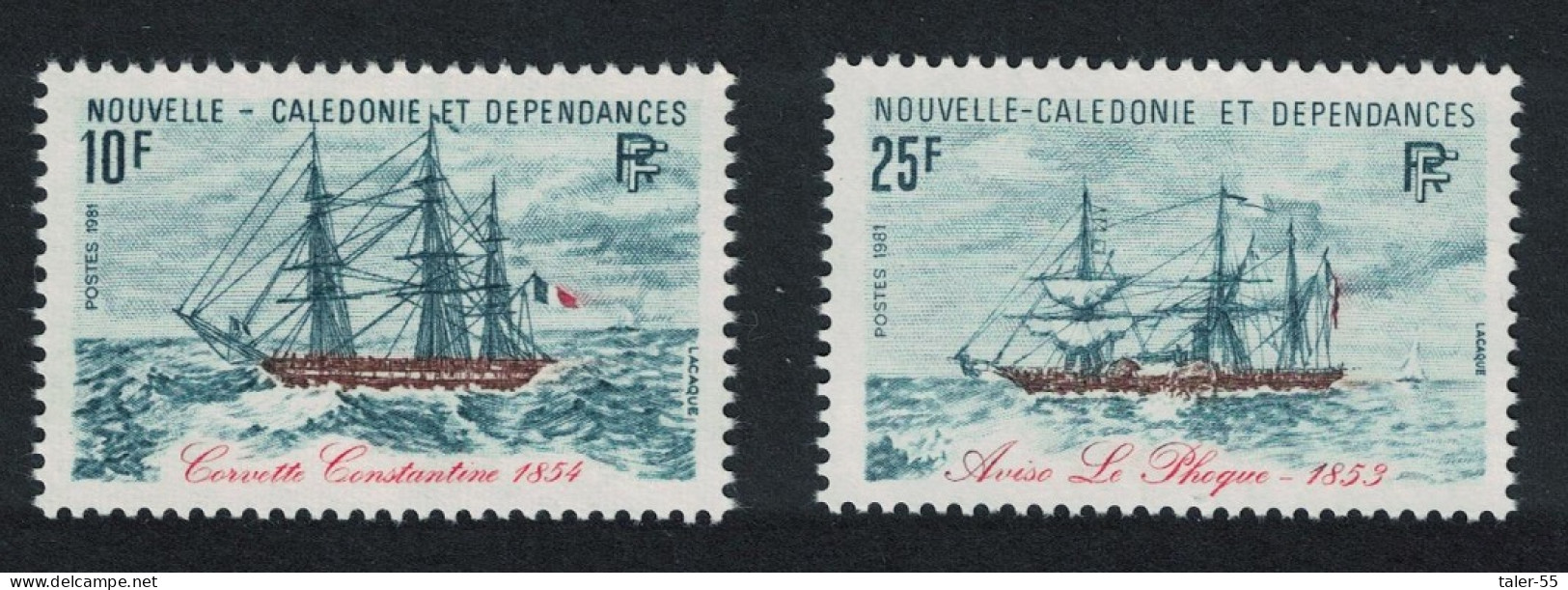 New Caledonia Ships Sail 'Corvette Constantine' Paddle-gunboat 1981 MNH SG#659-660 - Nuevos