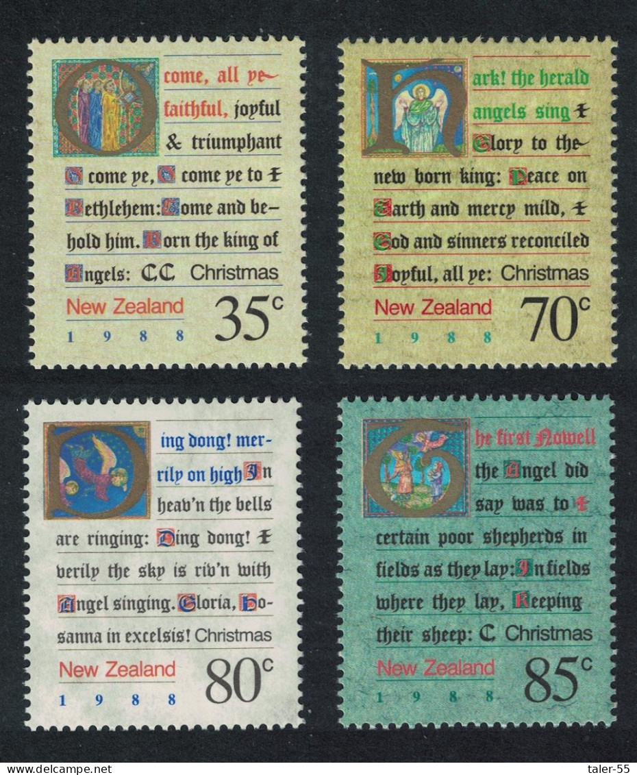 New Zealand Christmas Carols 4v 1988 MNH SG#1480-1483 - Nuevos