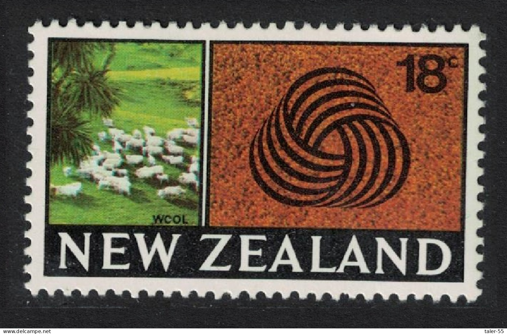 New Zealand Sheep And The Woolmark 18c 1968 MNH SG#875 - Unused Stamps