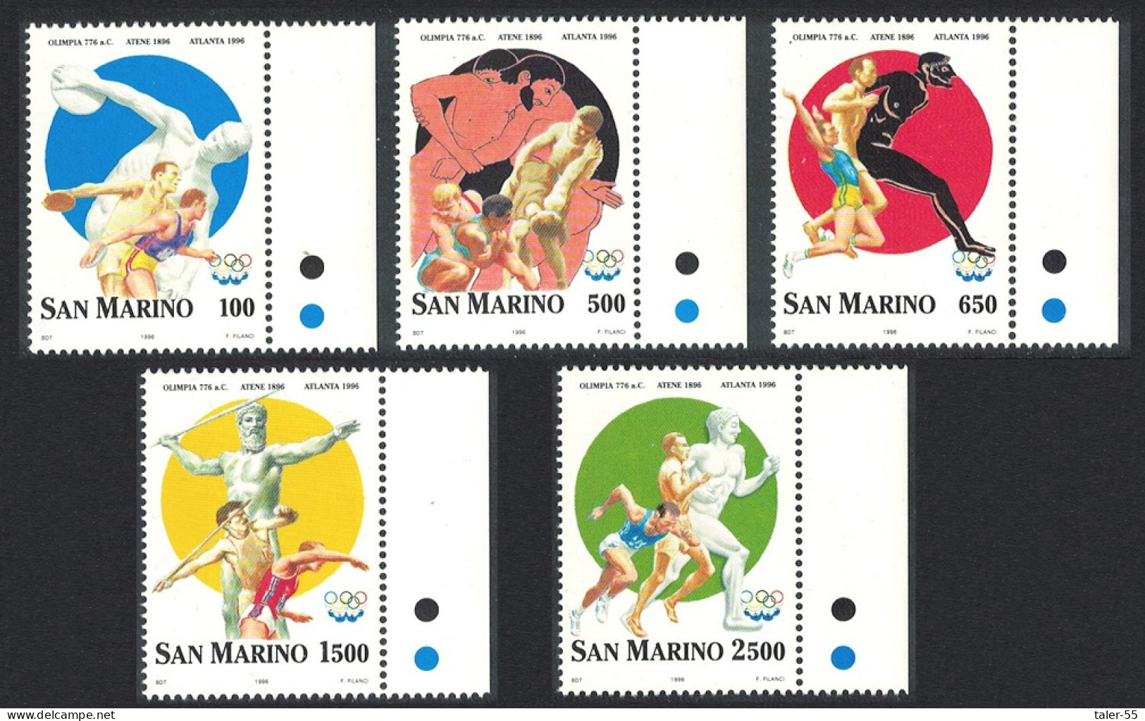 San Marino Modern Olympic Games 5v Right Margins 1996 MNH SG#1531-1535 - Neufs