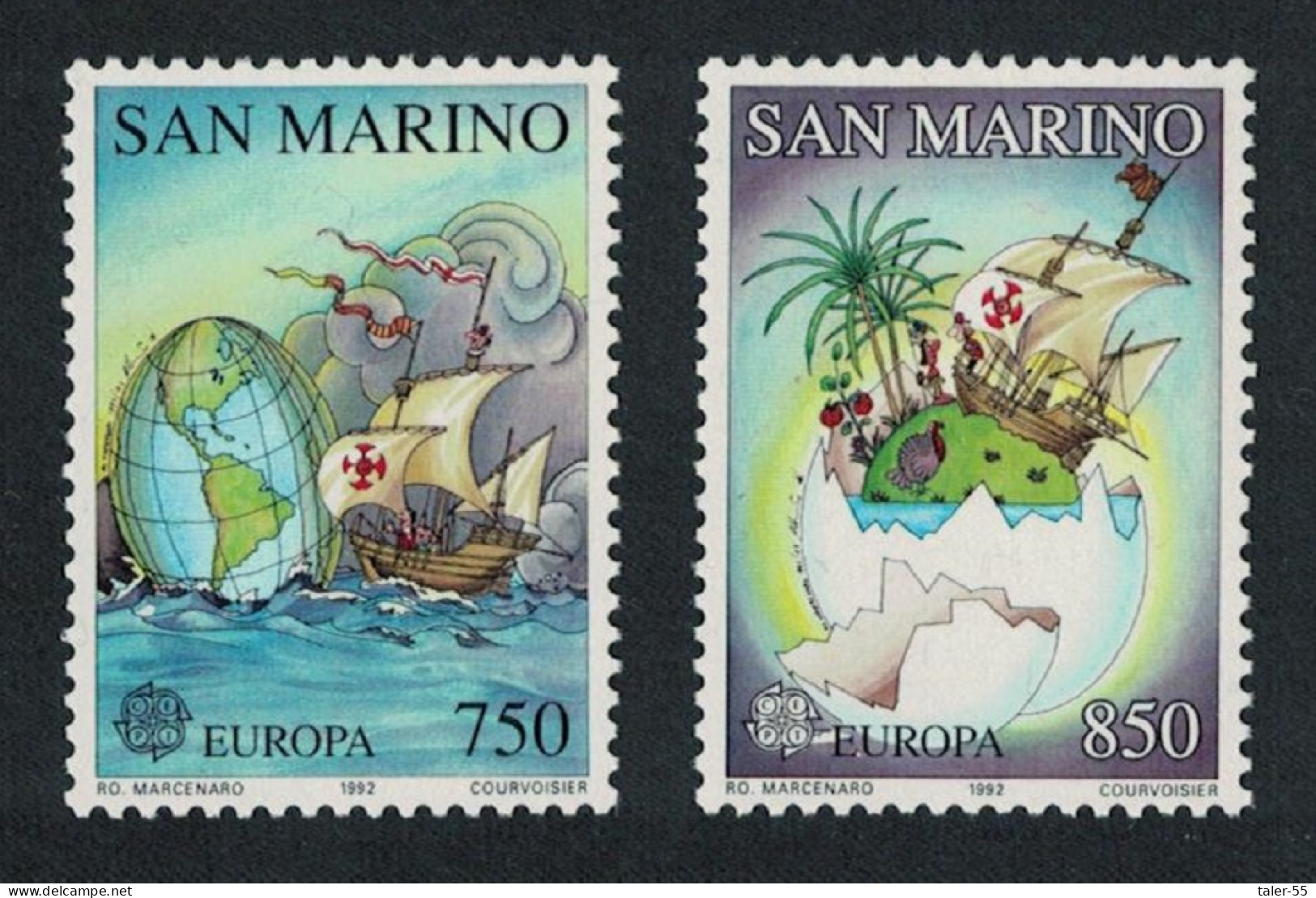 San Marino Columbus Discovery Of America Europa CEPT 2v 1992 MNH SG#1432-1433 - Neufs