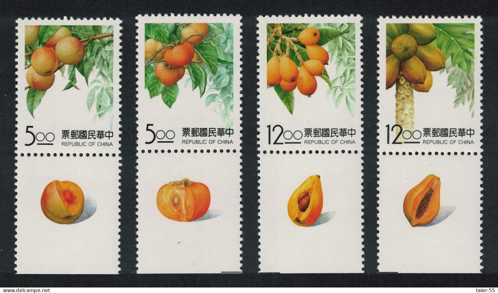 Taiwan Fruits 4v Margins 1993 MNH SG#2147-2150 - Nuevos