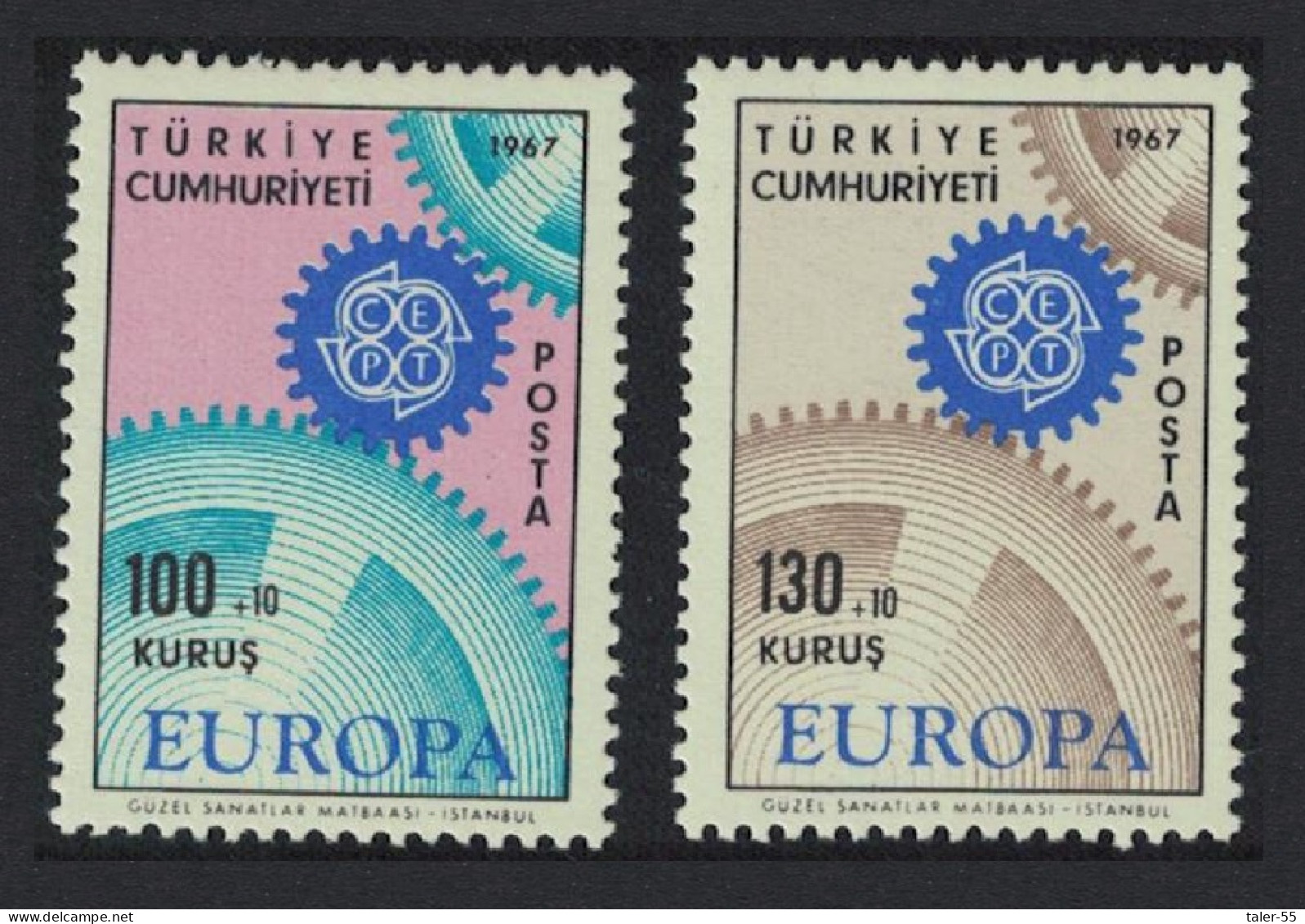 Turkey Europa CEPT 2v 1967 MNH SG#2197-2198 MI#2044-2045 Sc#B120-B121 - Unused Stamps