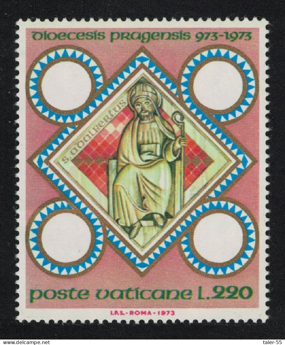 Vatican St Adalbert Millenary Of Prague Diocese 1973 MNH SG#604 Sc#544 - Neufs