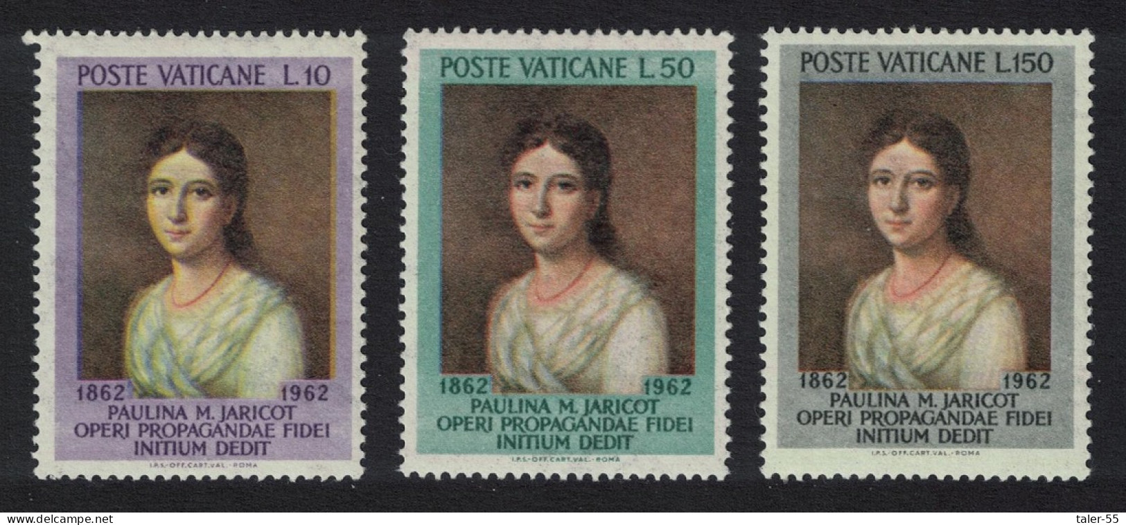 Vatican Paulina M Jaricot 3v 1962 MNH SG#382-384 Sc#338-340 - Unused Stamps