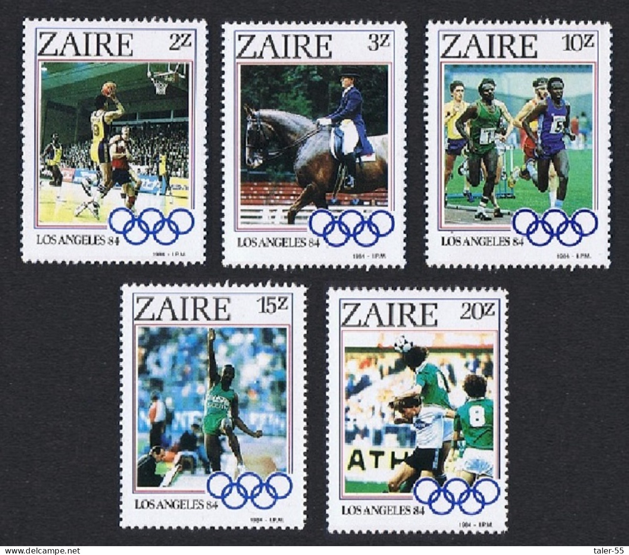 Zaire Olympic Games Los Angeles 5v 1984 MNH SG#1195-1199 Sc#1154-1158 - Ungebraucht