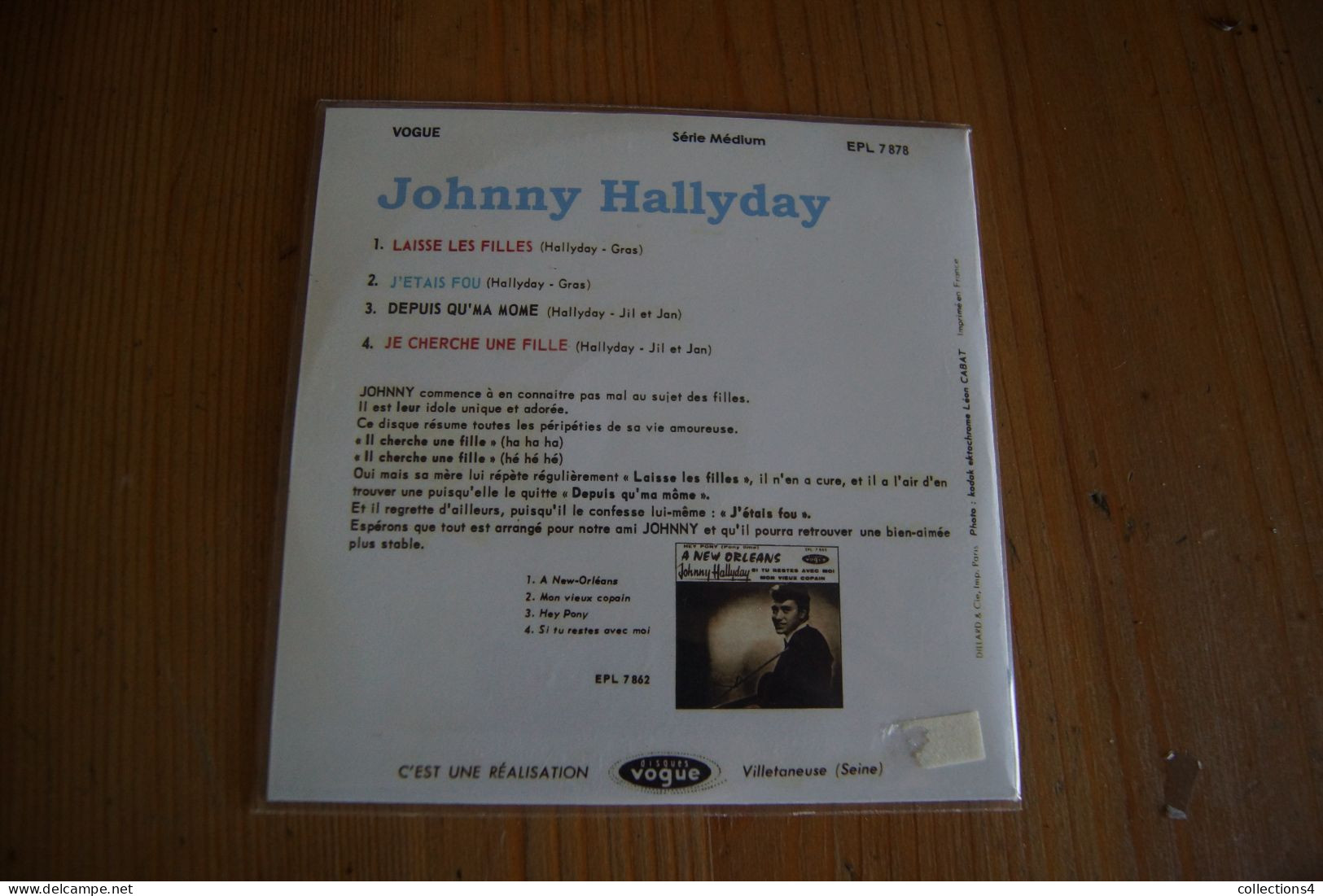 JOHNNY HALLYDAY CHANTE LES FILLES CD REPLICA DU EP DE 1961 - Rock