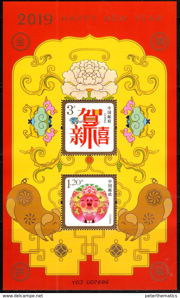 CHINA, 2019, MNH, CHINESE NEW YEAR, YEAR OF THE PIG,LONGEVITY, SHEETLET - Chinees Nieuwjaar