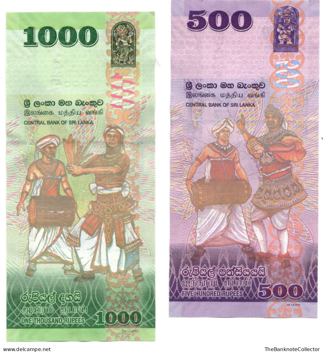 Sri Lanka 500 (2013) And1000 Rupees (2018) Commemorative P-129 And P-130 UNC - Sri Lanka