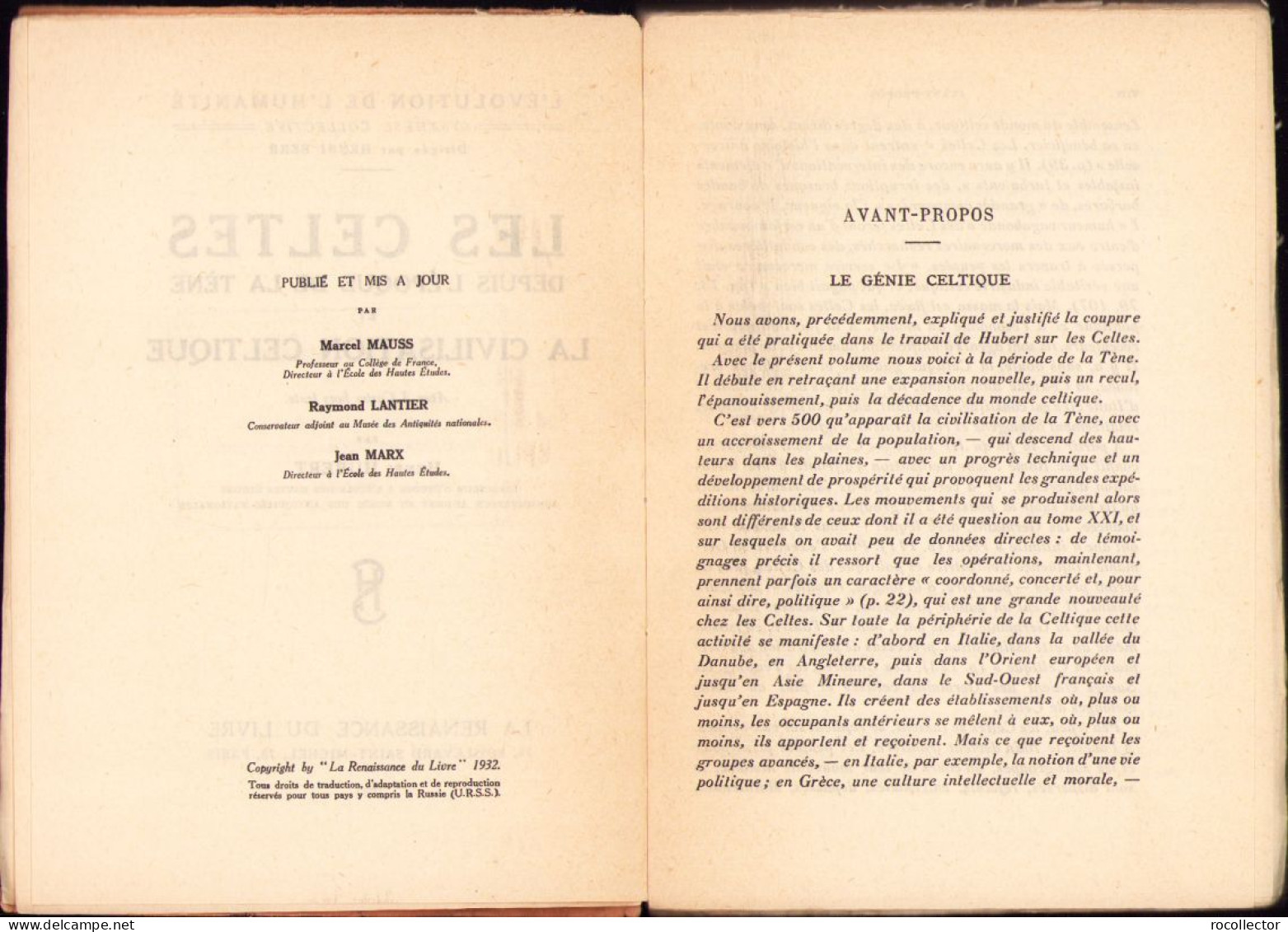 Les Celtes Depuis L’epoque De La Tene Et La Civilisation Celtique Par Henri Hubert, 1932 642SP - Old Books