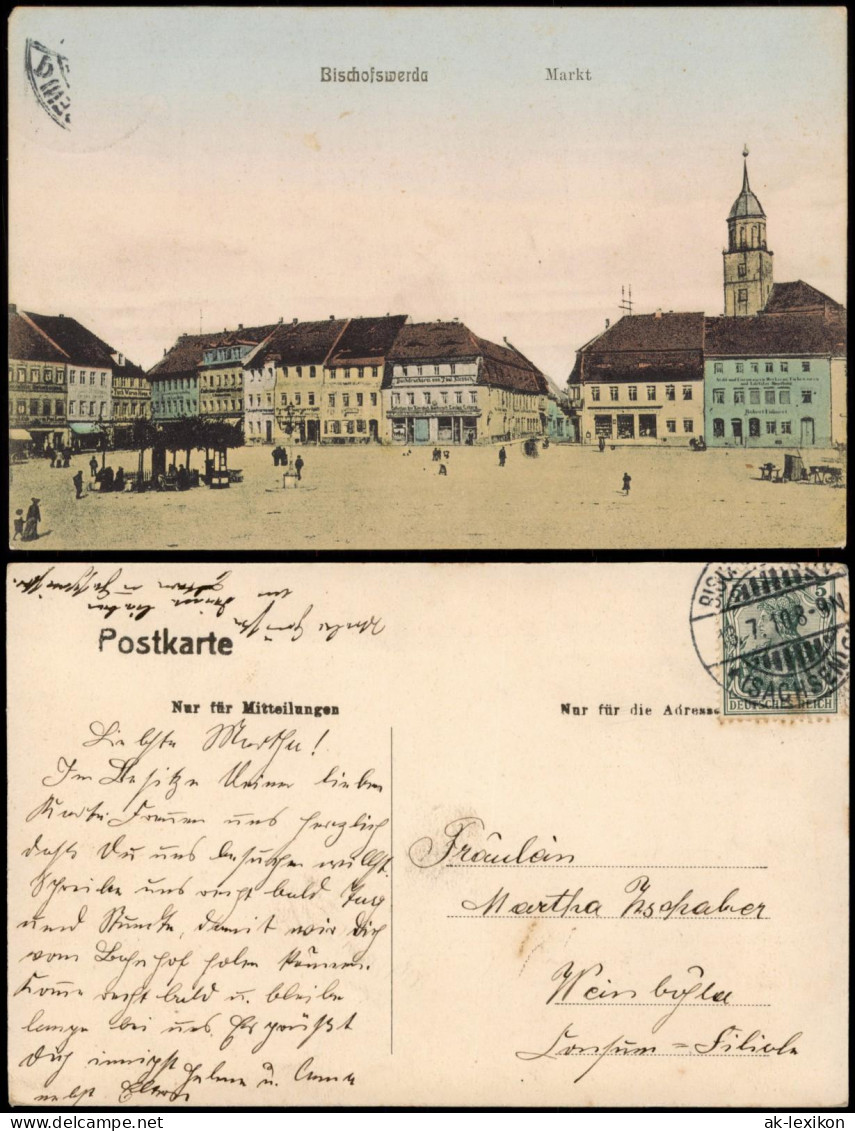 Ansichtskarte Bischofswerda Marktplatz 1910 - Bischofswerda