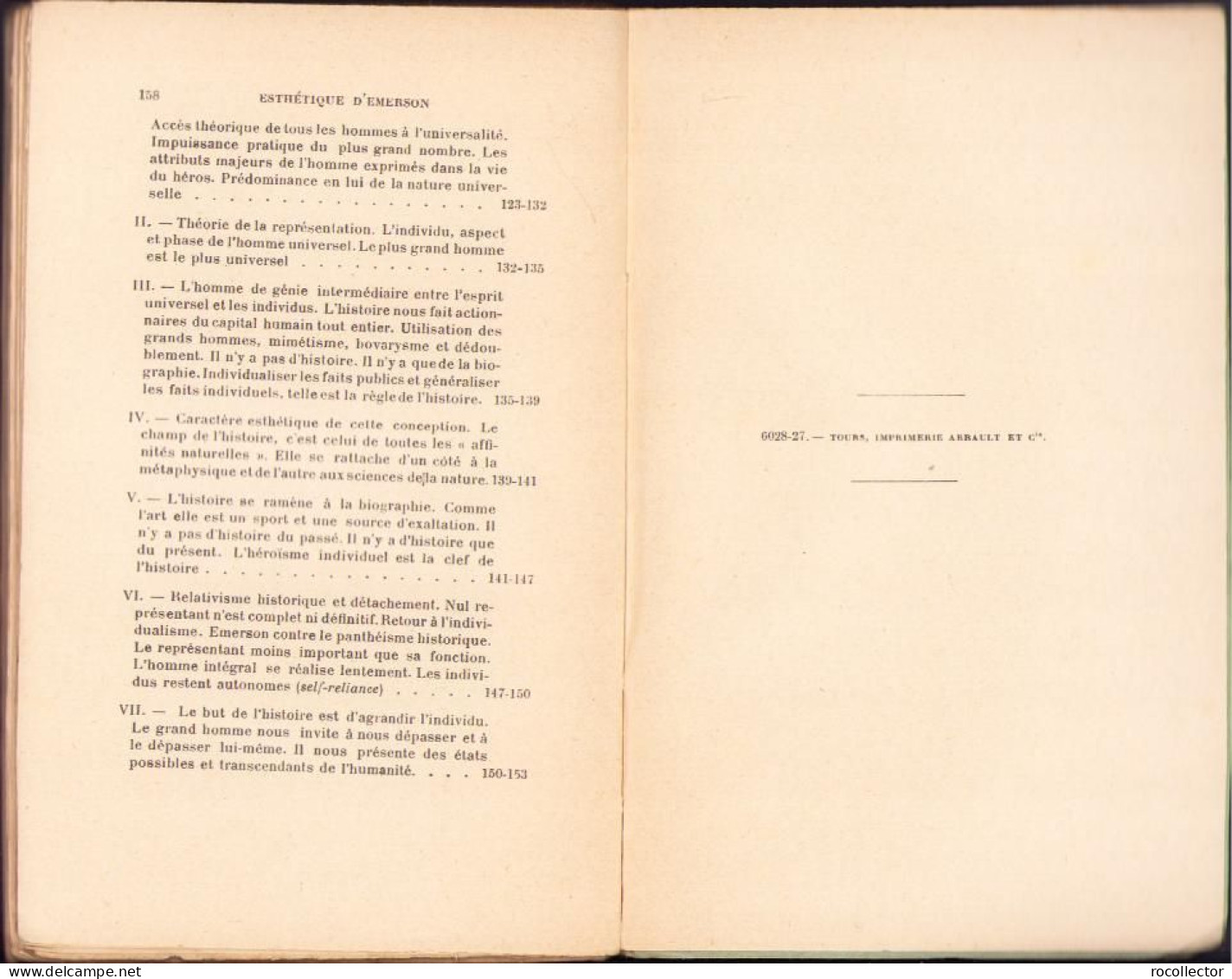 L’esthetique d’Emerson. La nature, l’art, l’histoire par Regis Michaud, 1927, Paris C2162