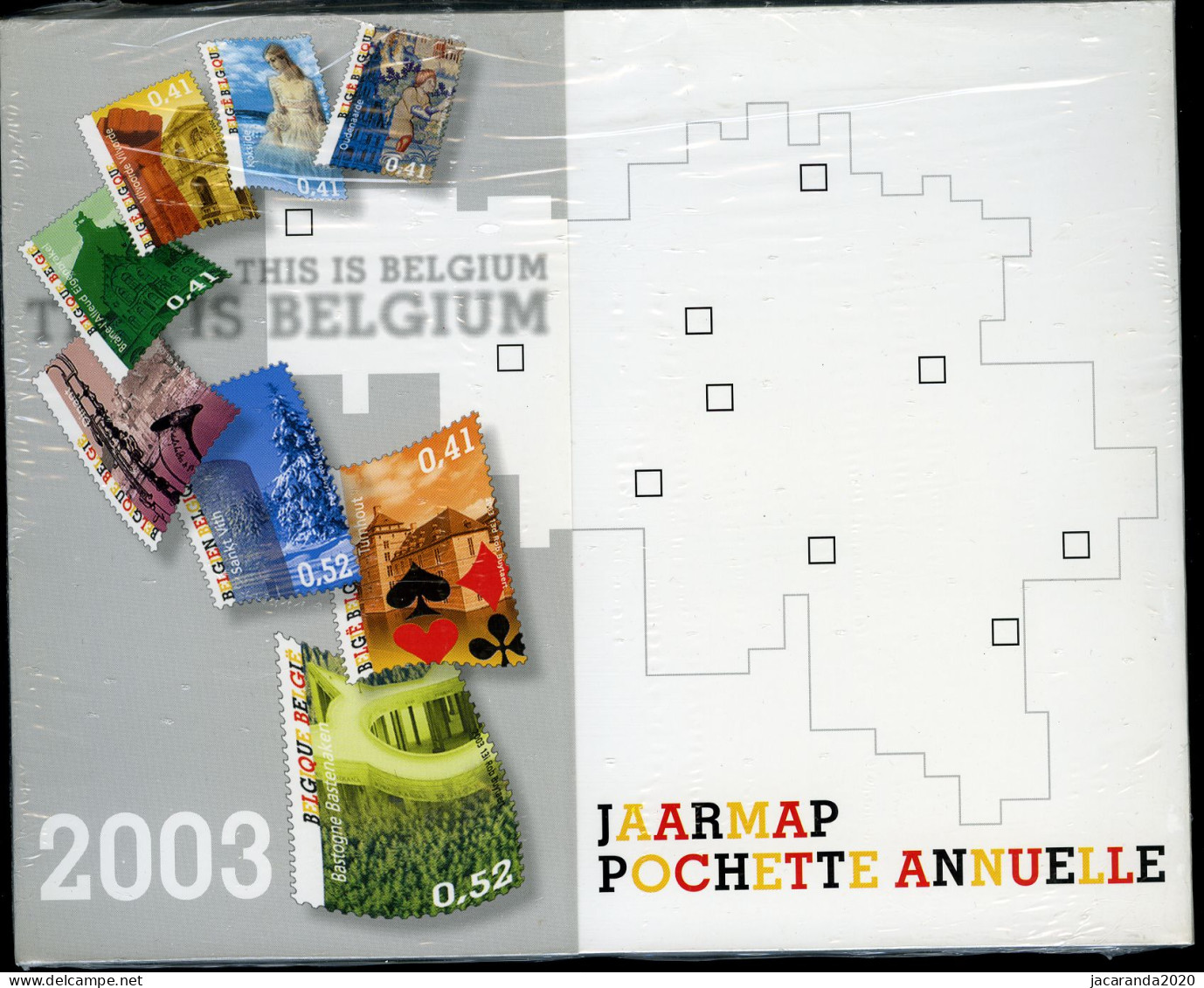 België 2003 - Jaarmap - Pochette Annuelle - Met Zwart-wit Velletje Van Europa - Originele Verpakking - Scellé - Sealed - Jahressätze