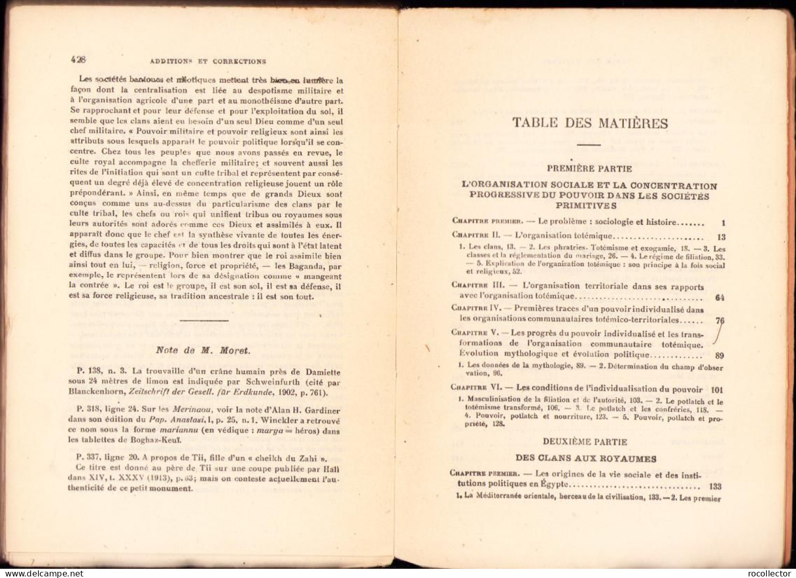 Des clans aux empires. L’organisation sociale chez les primitifs et dans l’Orient anciene 1923 C1913