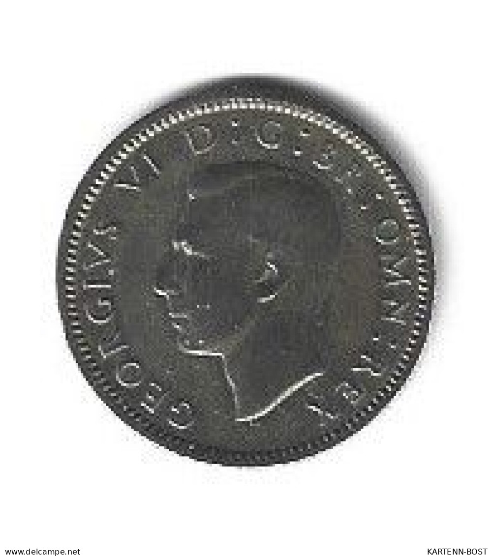 GRANDE-BRETAGNE - ROYAUME UNI - 6 Six Pence 1943 Argent - GEORGE VI - D : G : BR : OMN : REX - H. 6 Pence